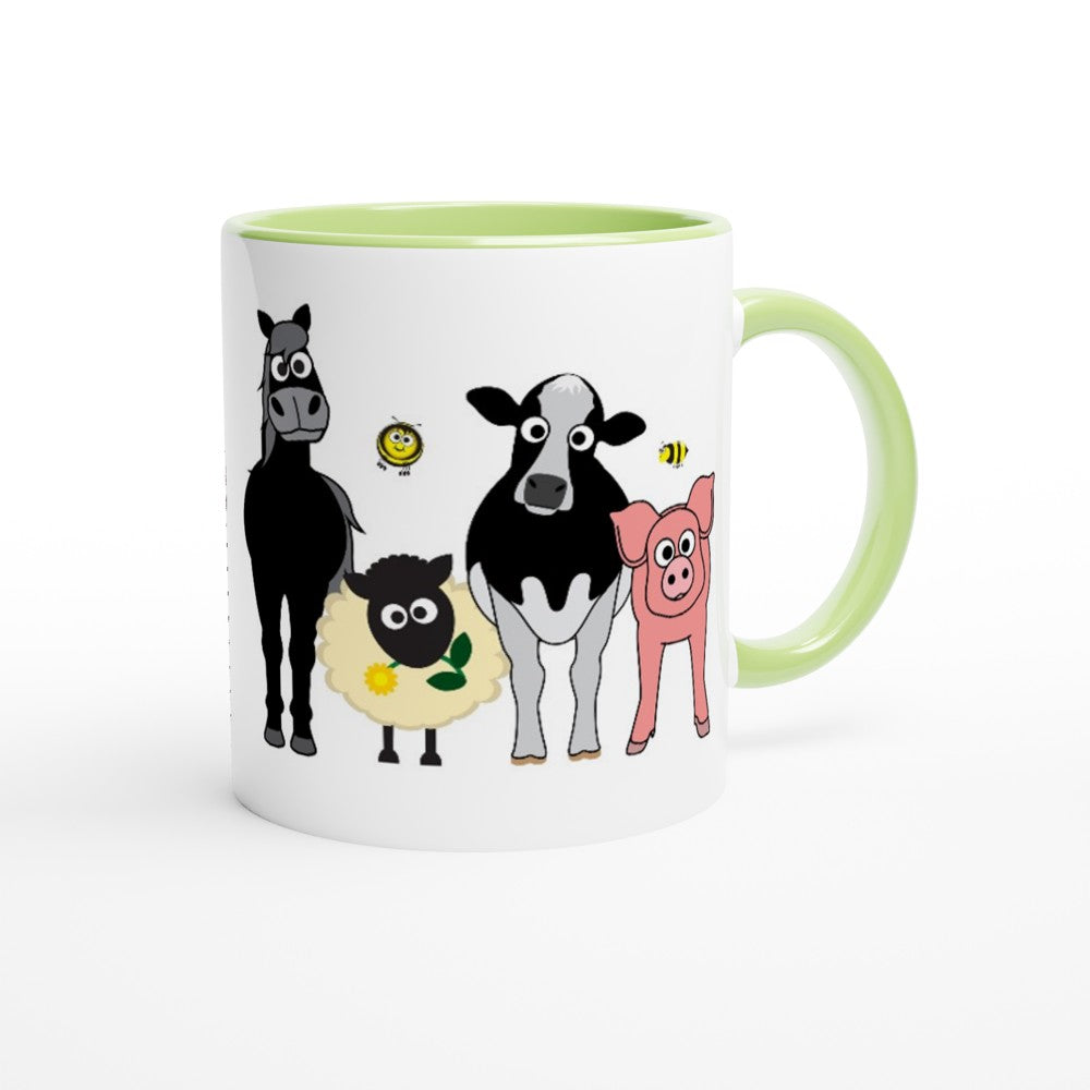 Happy Farm Yard Animals Mug - Biller's Art