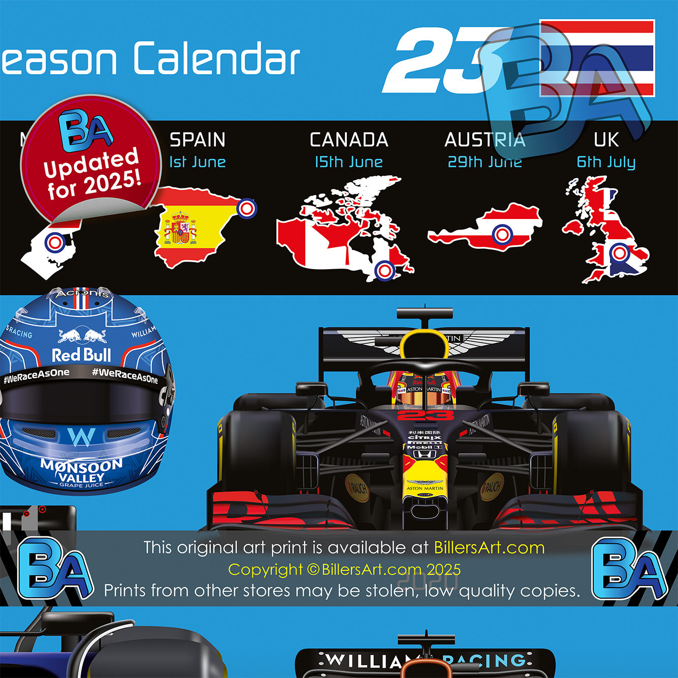 Alexander Albon 2025 Formula 1 Celebration Print