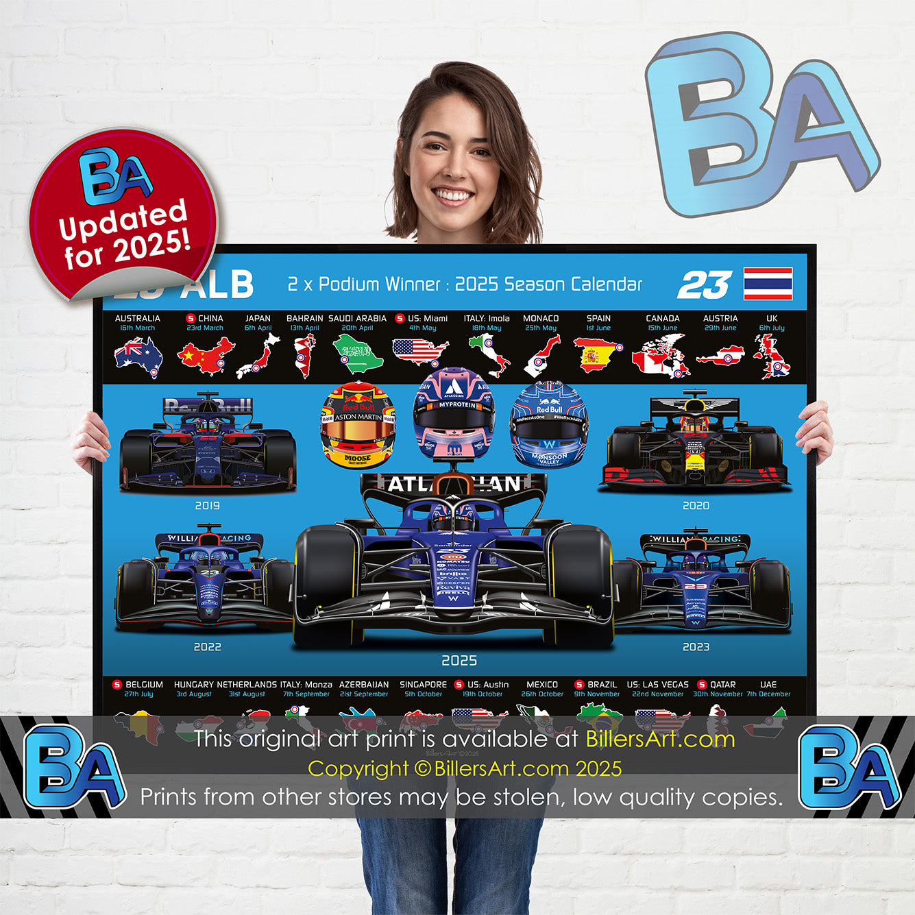 Alexander Albon 2025 Formula 1 Celebration Print
