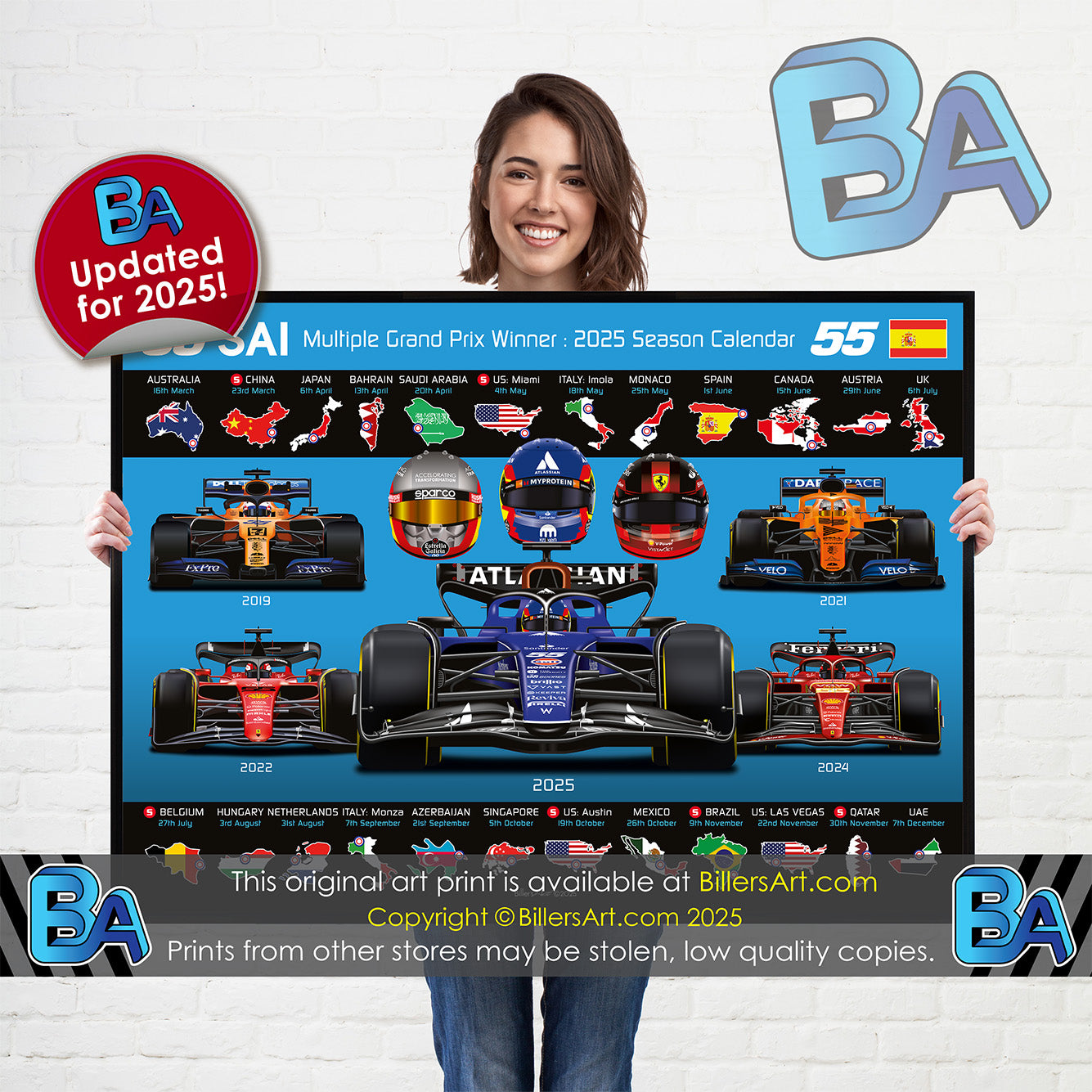 Carlos Sainz 2025 Formula 1 Celebration Print