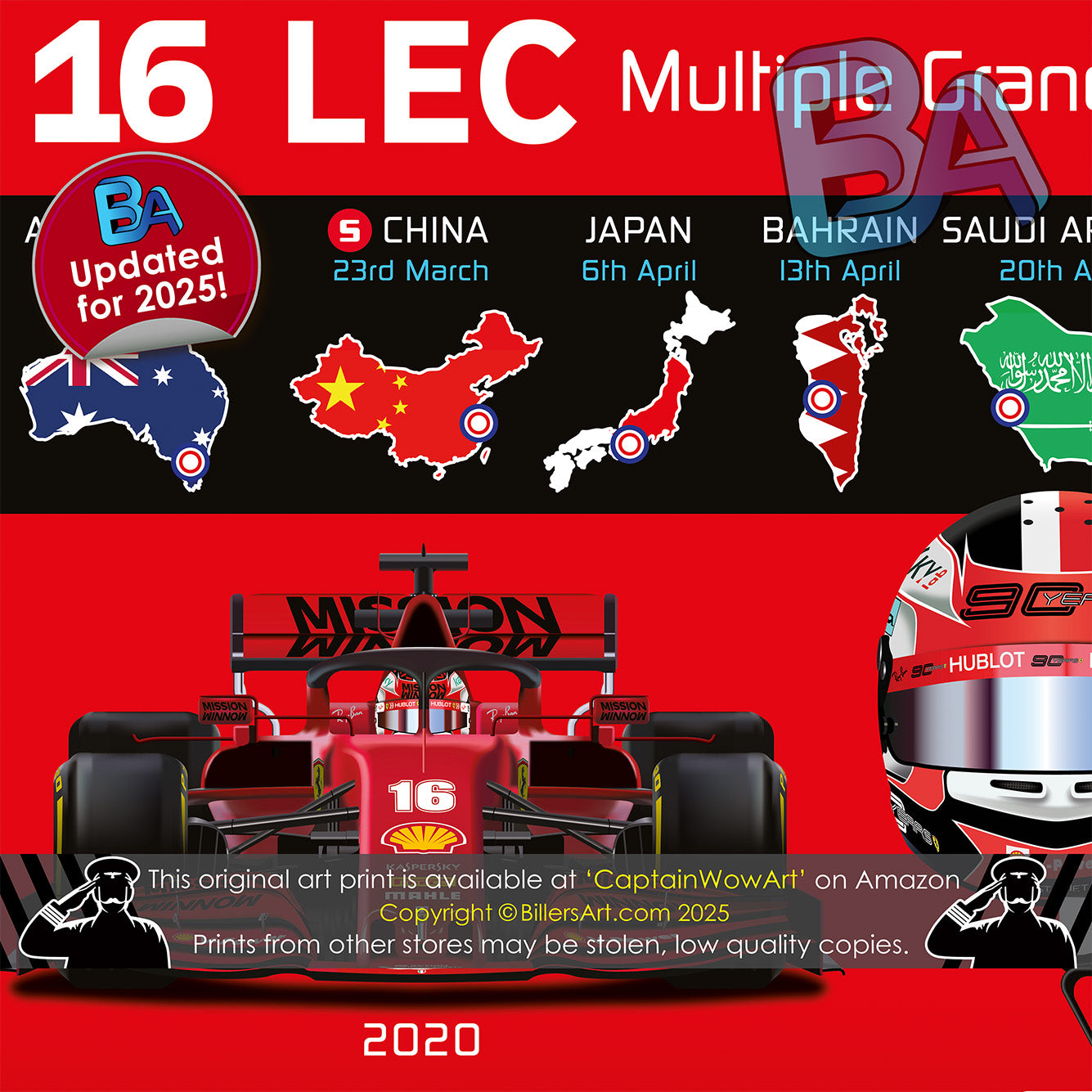 Charles Leclerc 2025 Formula 1 Celebration Print