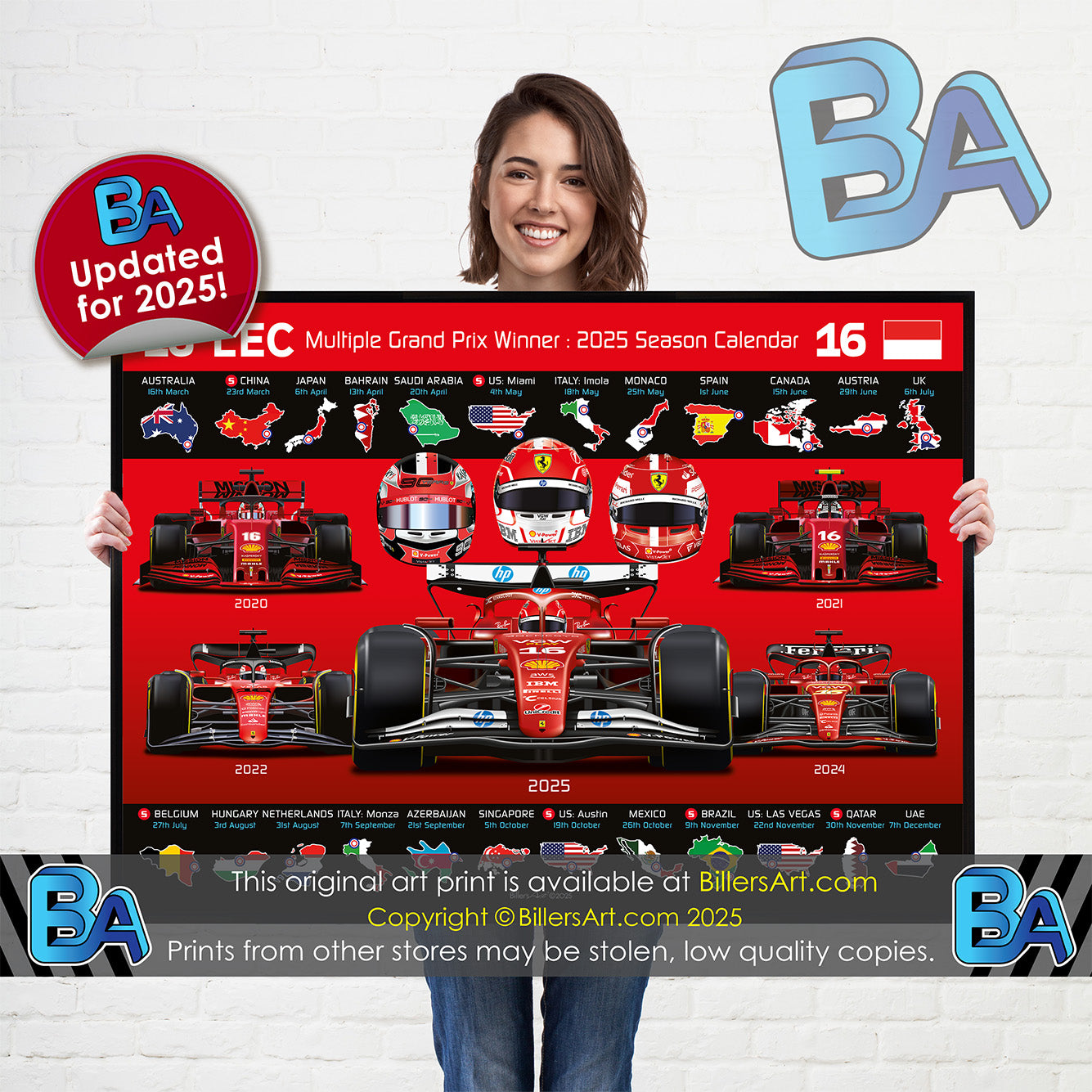 Charles Leclerc 2025 Formula 1 Celebration Print
