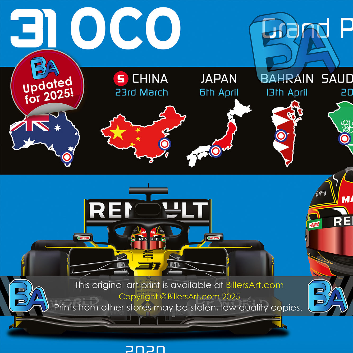 Esteban Ocon 2025 Formula 1 Celebration Print