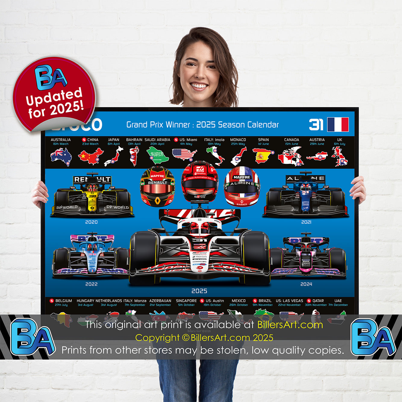 Esteban Ocon 2025 Formula 1 Celebration Print