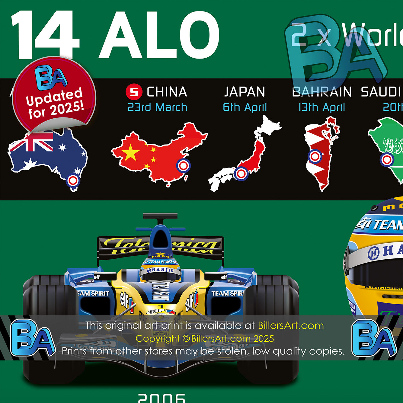 Fernando Alonso 2025 Formula 1 Celebration Print