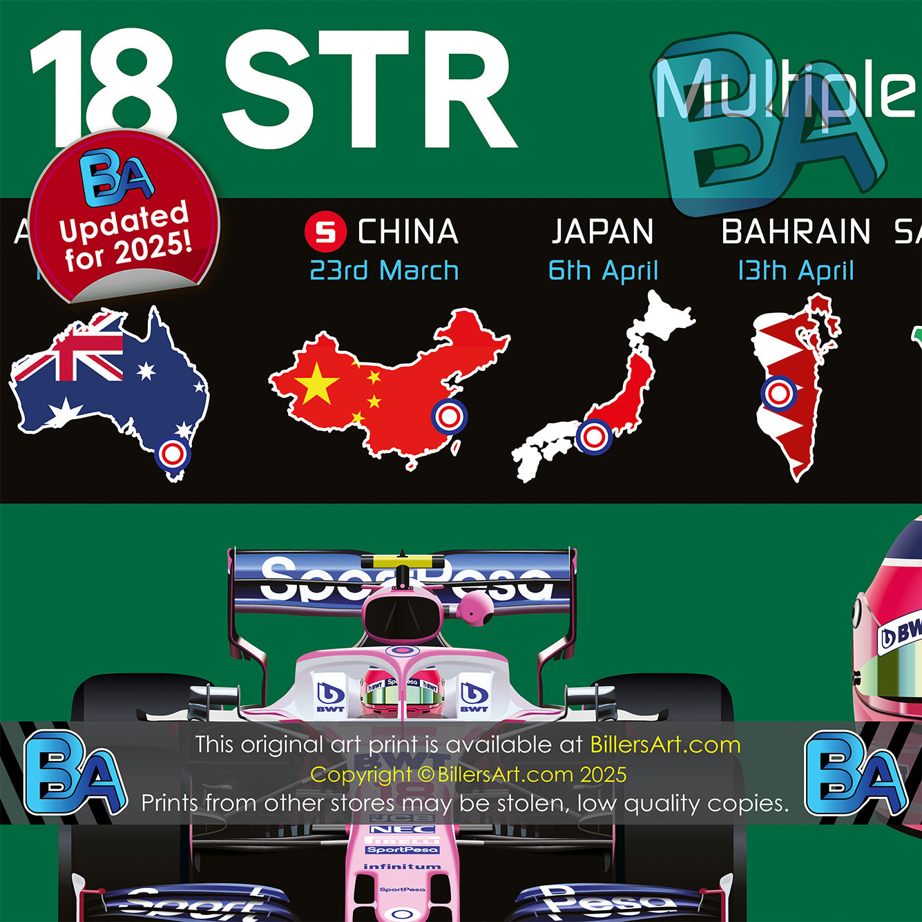 Lance Stroll 2025 Formula 1 Celebration Print