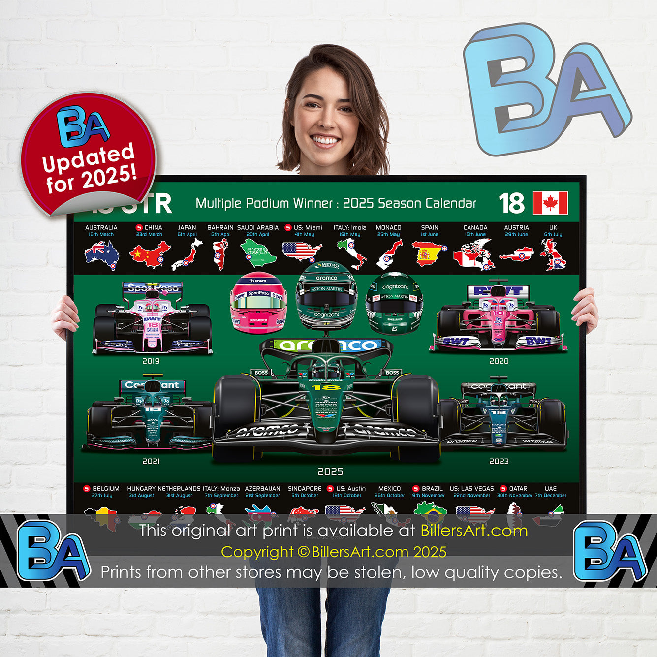 Lance Stroll 2025 Formula 1 Celebration Print