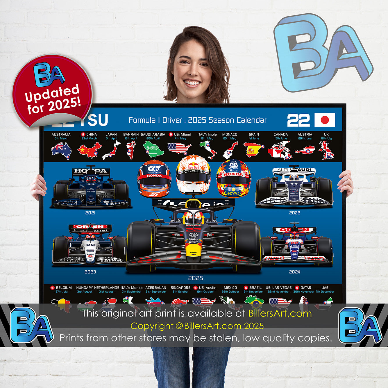 Yuki Tsunoda 2025 Formula 1 Celebration Print