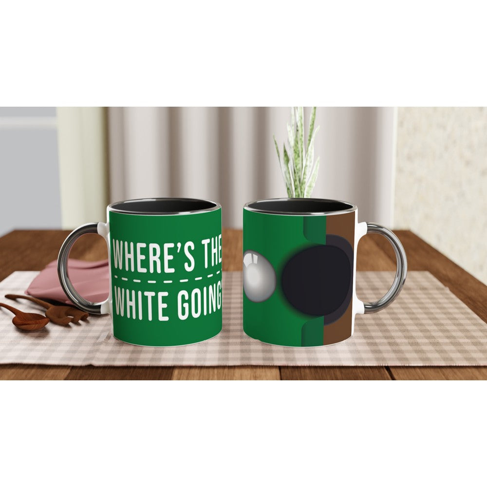 Snooker Mug - Where's The White Going? - fun Mug