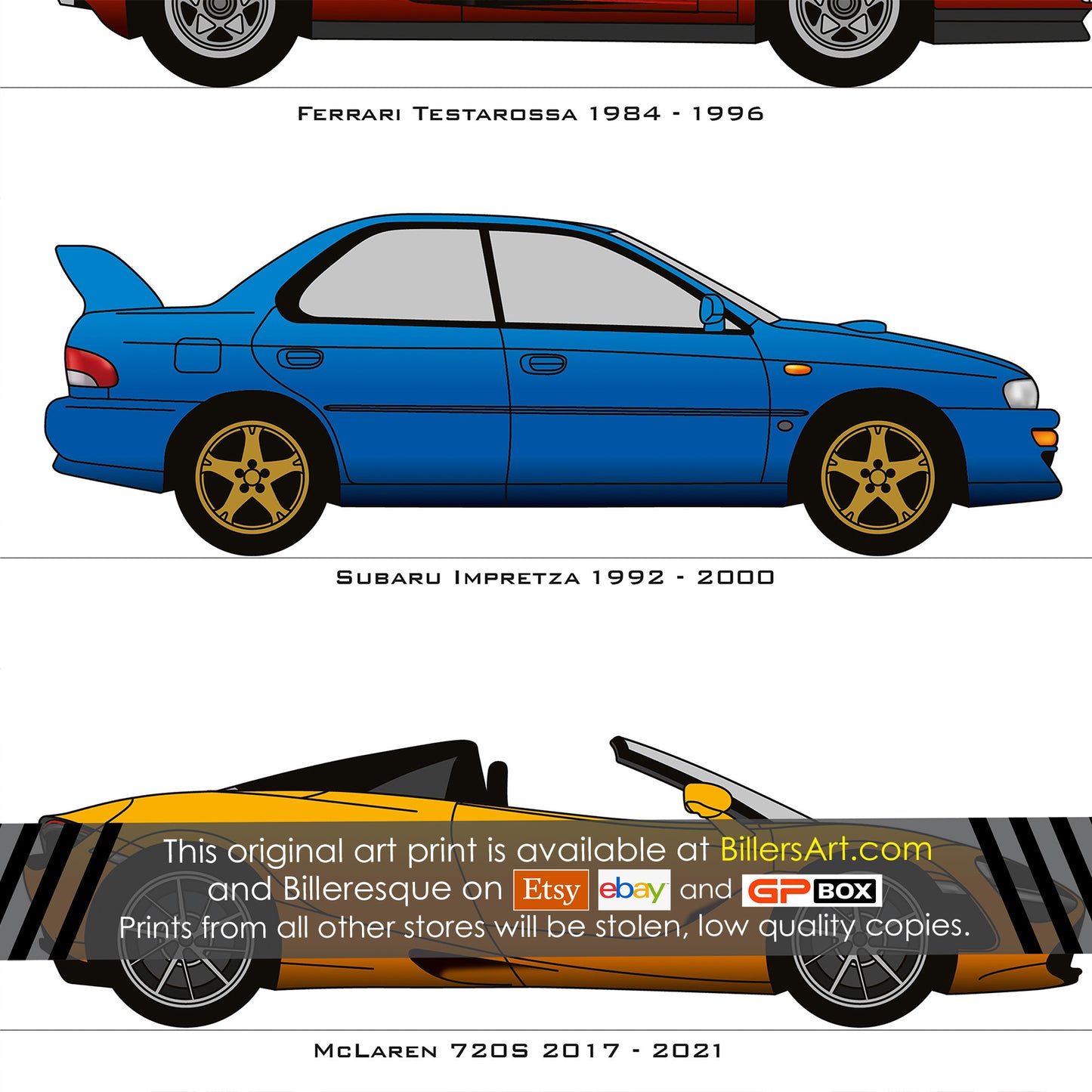 Car Collection Poster - Classic Cars Art Print