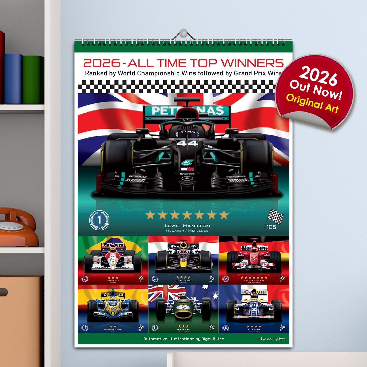 2026 All Time Best Racing Drivers Calendar