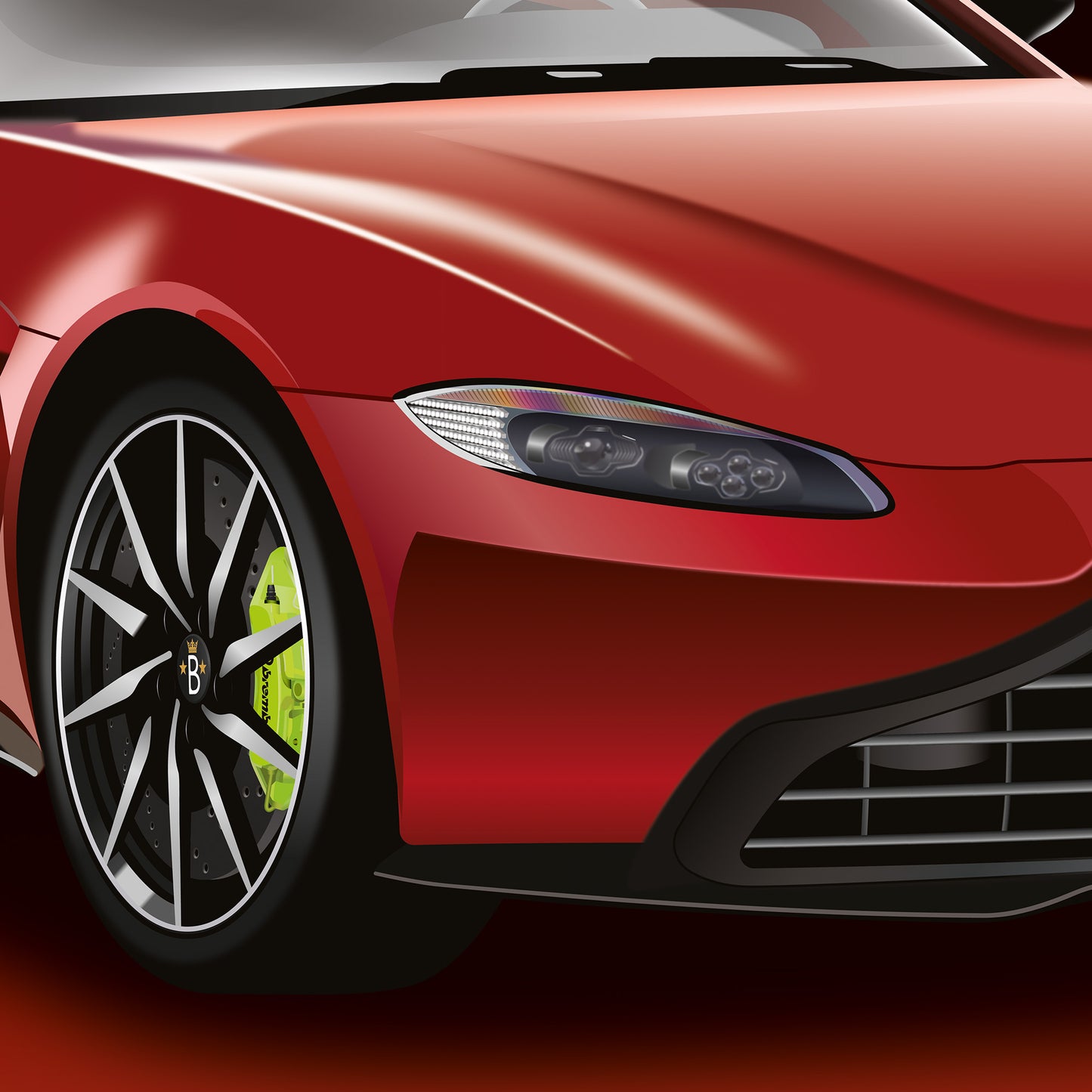 Supercar Aston Martin Vantage Print - fast sports cars Poster