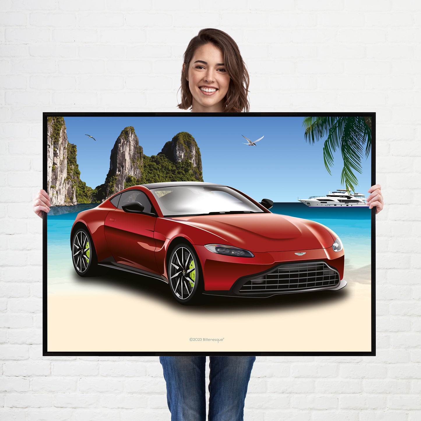 Supercar Aston Martin Vantage Print - fast sports cars Poster
