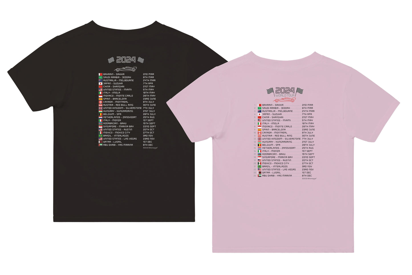 Lewis Hamilton Formula 1 2024 Race Calendar Children's T-Shirt
