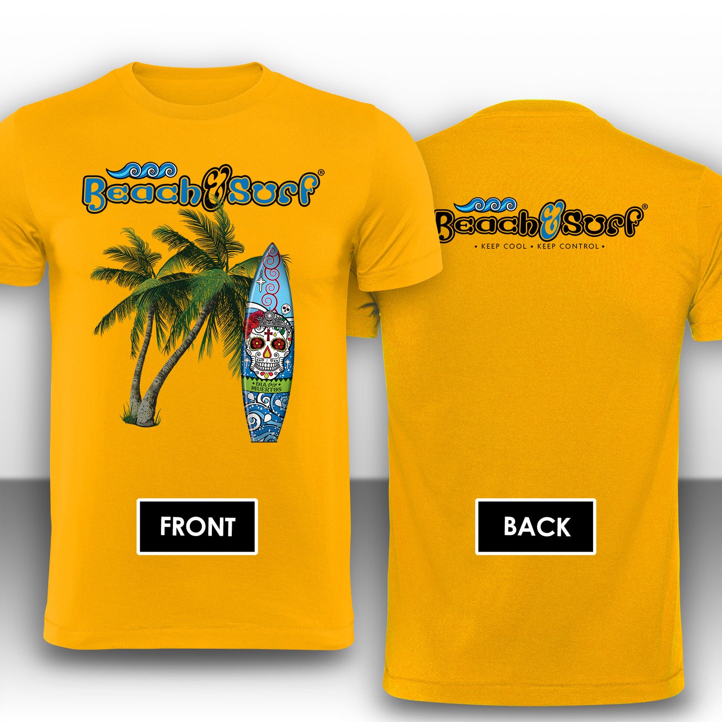 Day of the Dead Surf Board T-Shirt - BEACH & SURF Leisure Wear