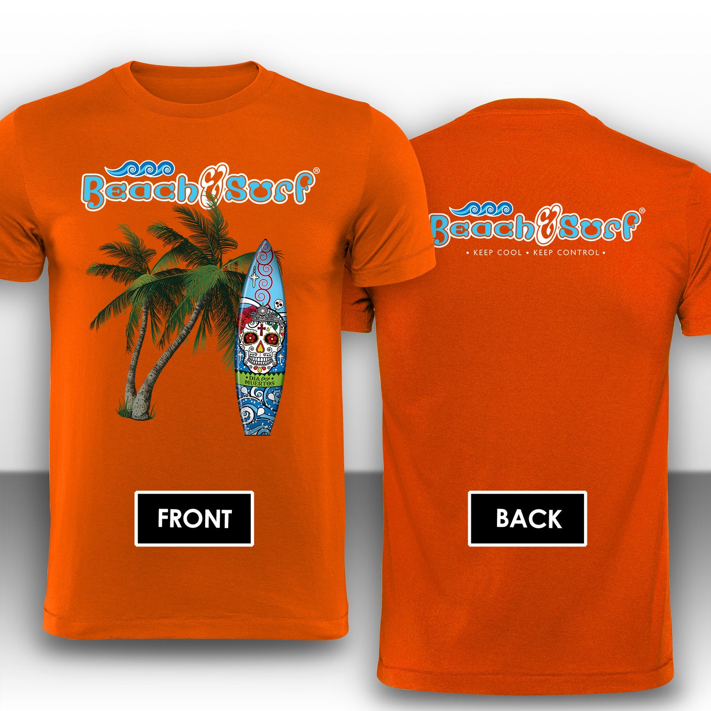 Day of the Dead Surf Board T-Shirt - BEACH & SURF Leisure Wear