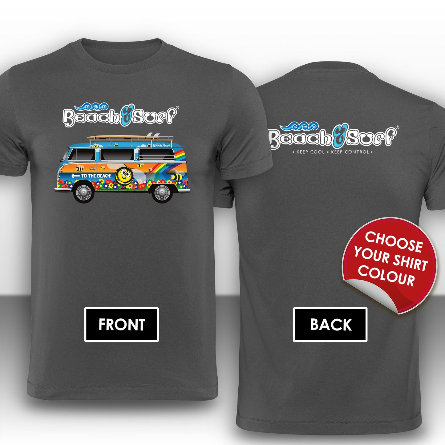 Camper Van Bees and Beach Design - BEACH & SURF Leisure Wear