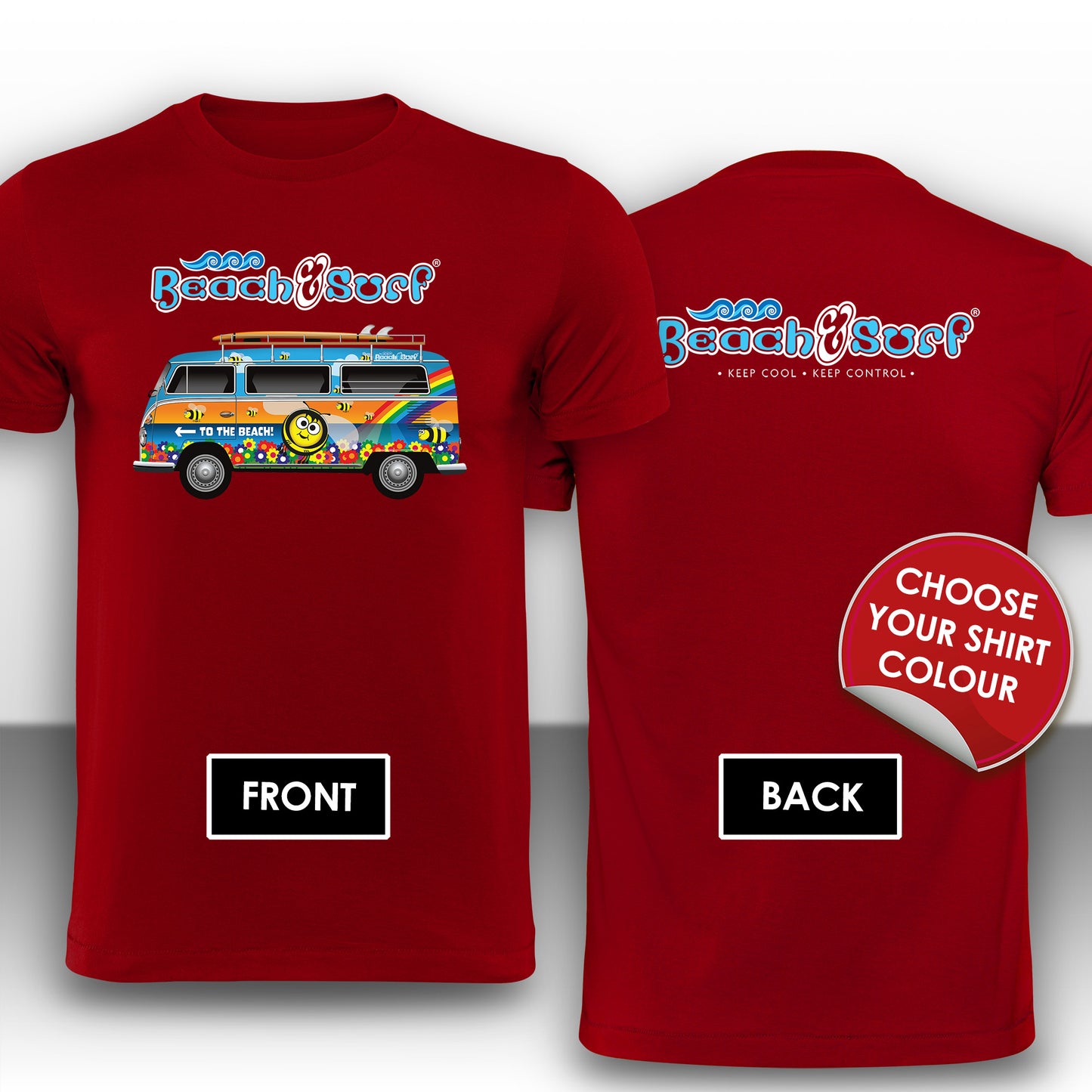 Camper Van Bees and Beach Design - BEACH & SURF Leisure Wear
