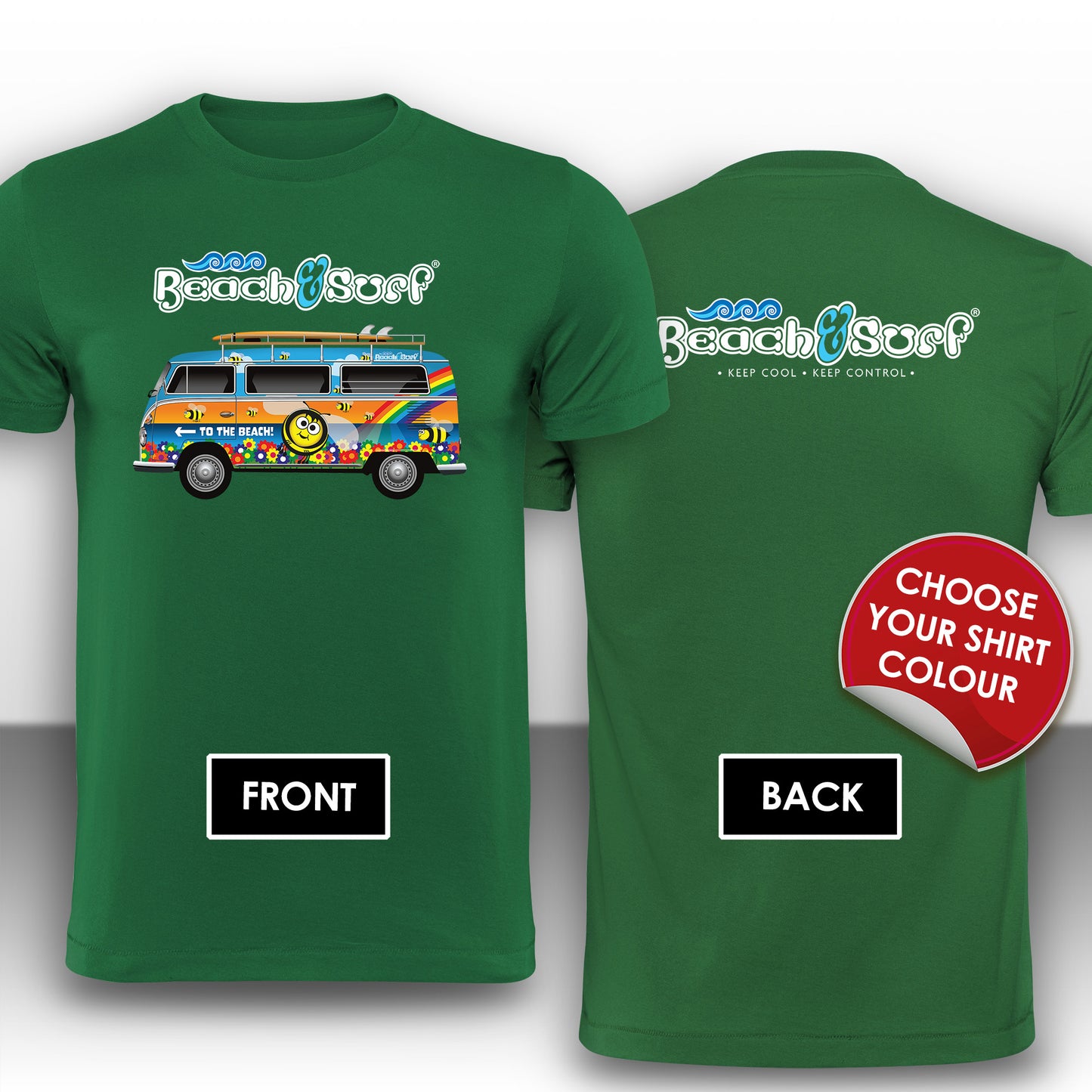 Camper Van Bees and Beach Design - BEACH & SURF Leisure Wear
