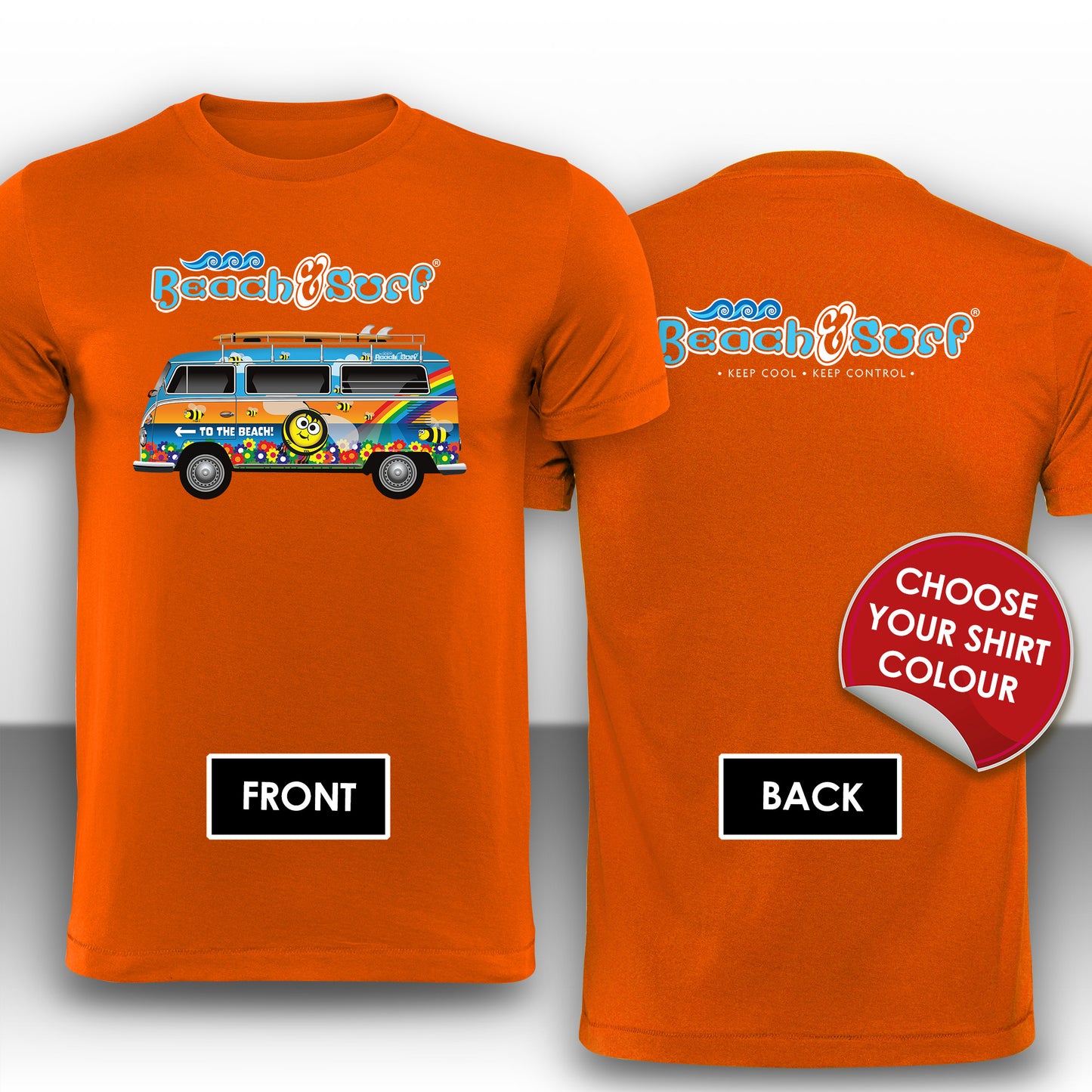 Camper Van Bees and Beach Design - BEACH & SURF Leisure Wear