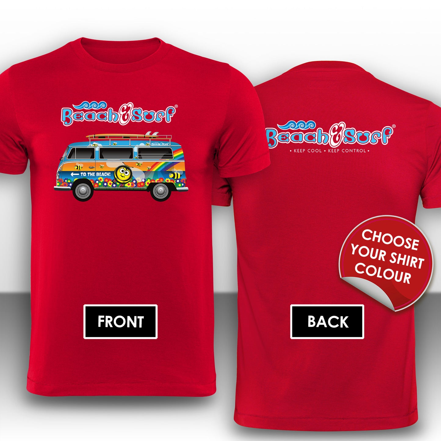 Camper Van Bees and Beach Design - BEACH & SURF Leisure Wear