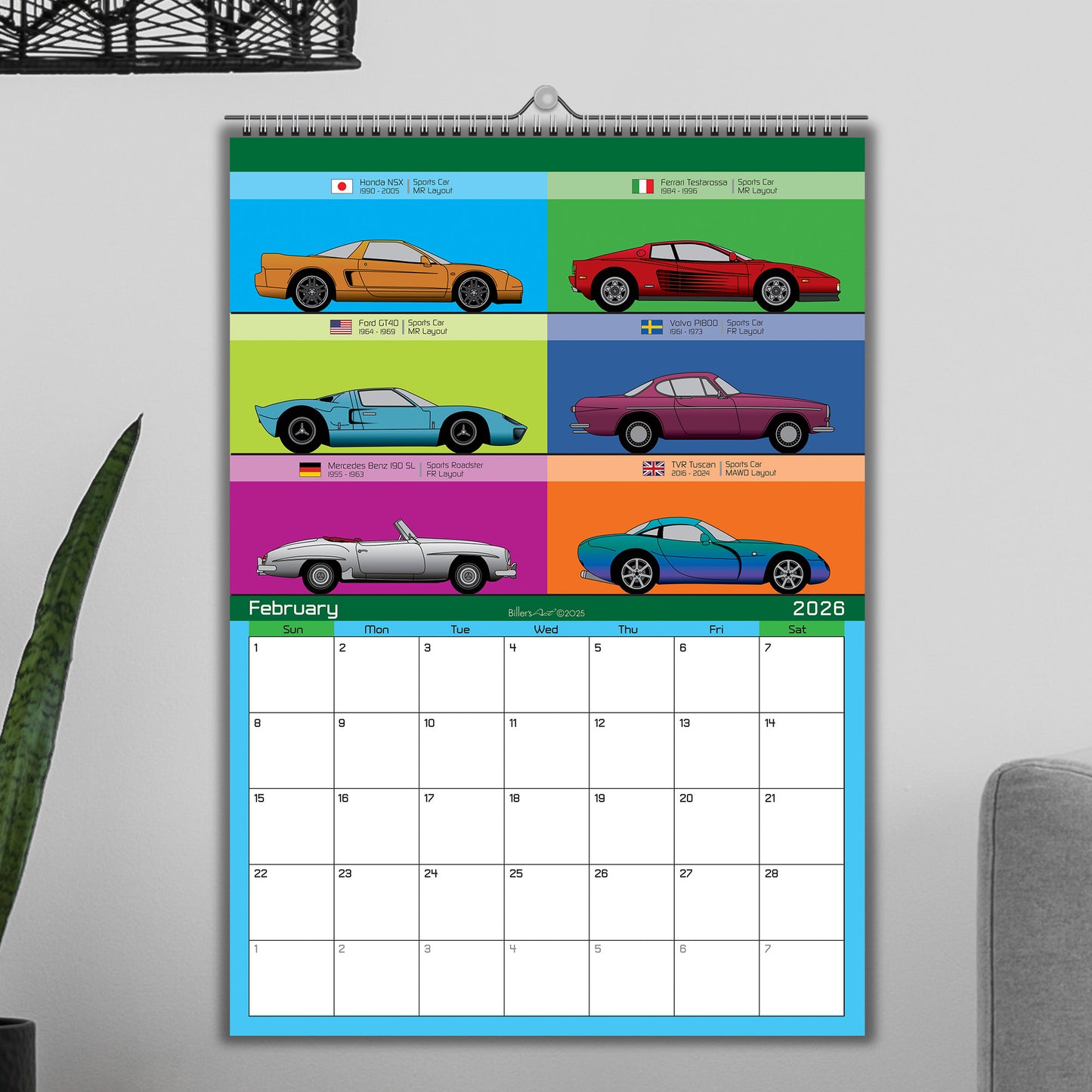 2026 Car lovers Iconic Classic World Car Calendar