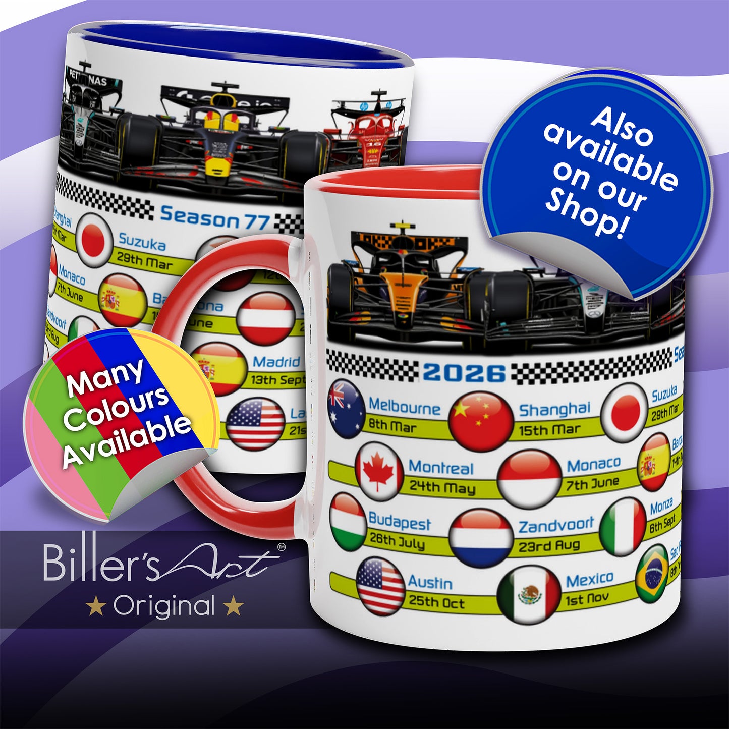 Lando Norris Formula 1 Racing Helmet 2025 McLaren Print