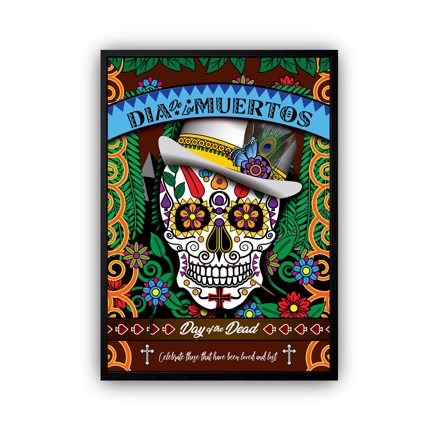 Day of the Dead EARTH Sugar Skull Poster - Biller's Art