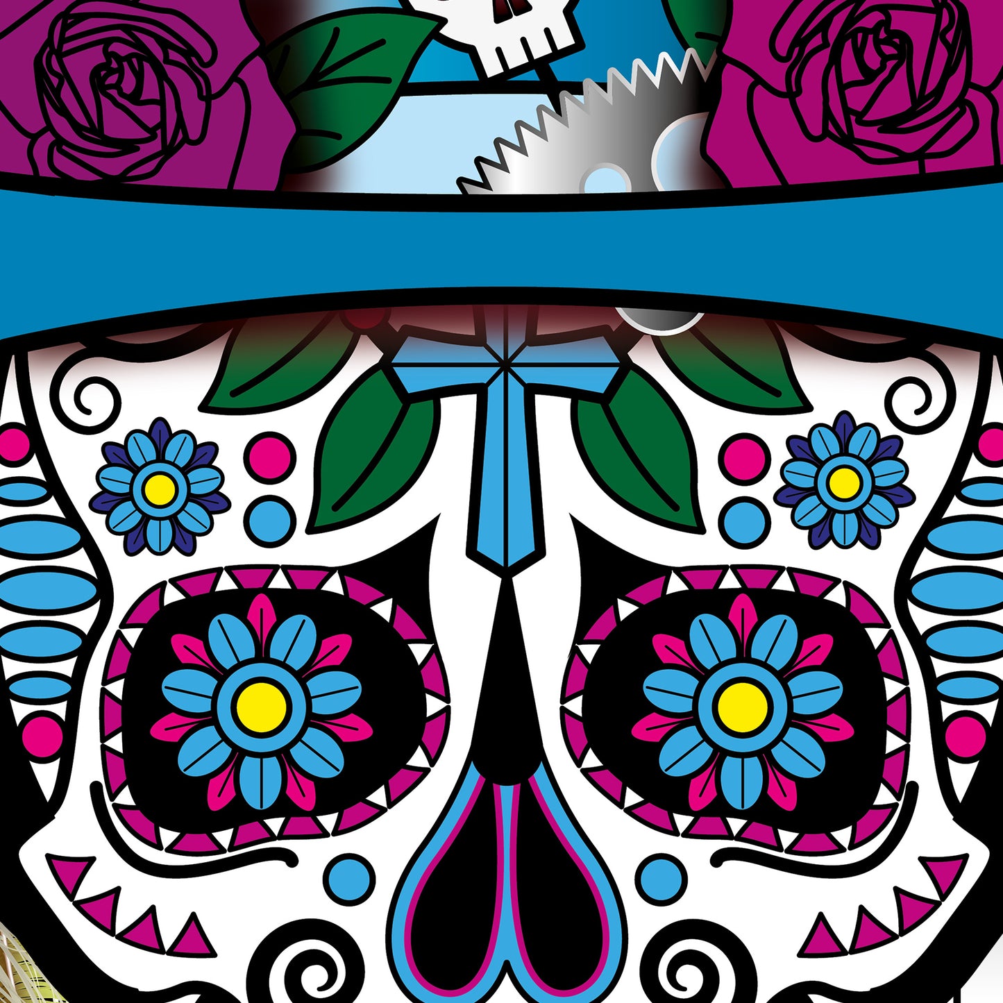 Day of the Dead FIRE Super Cool Sugar Skull T-Shirt