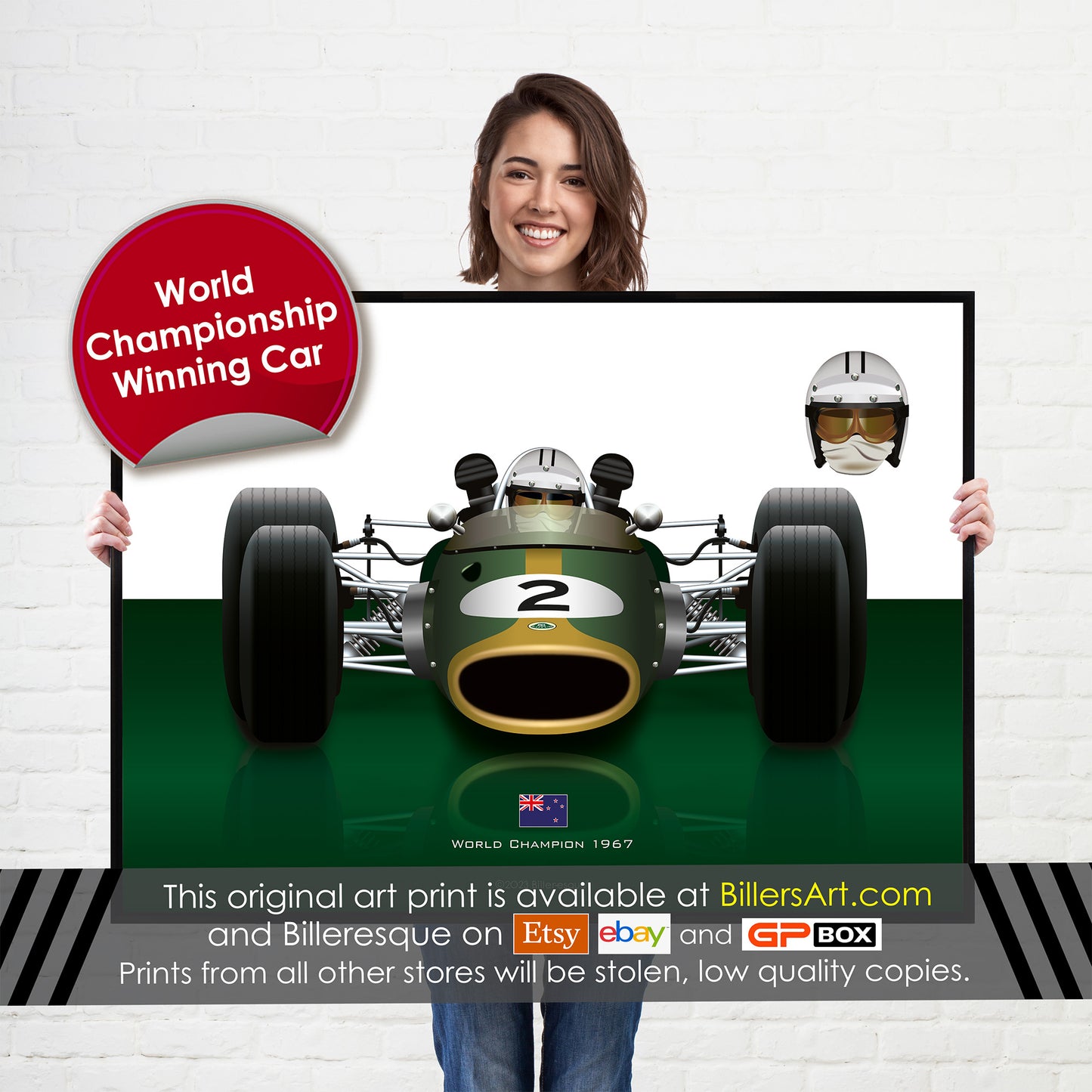 Denny Hulme Formula 1 Lotus 1967 Racing Car Print