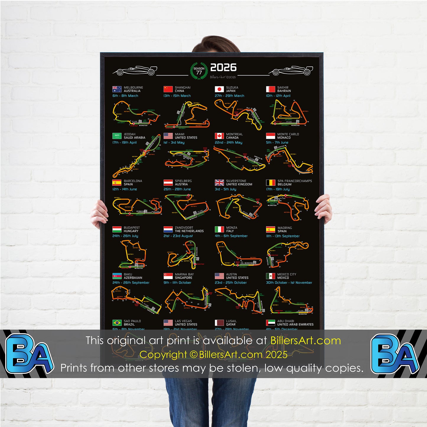 Formula 1 2026 Circuit Fixtures (Portrait)