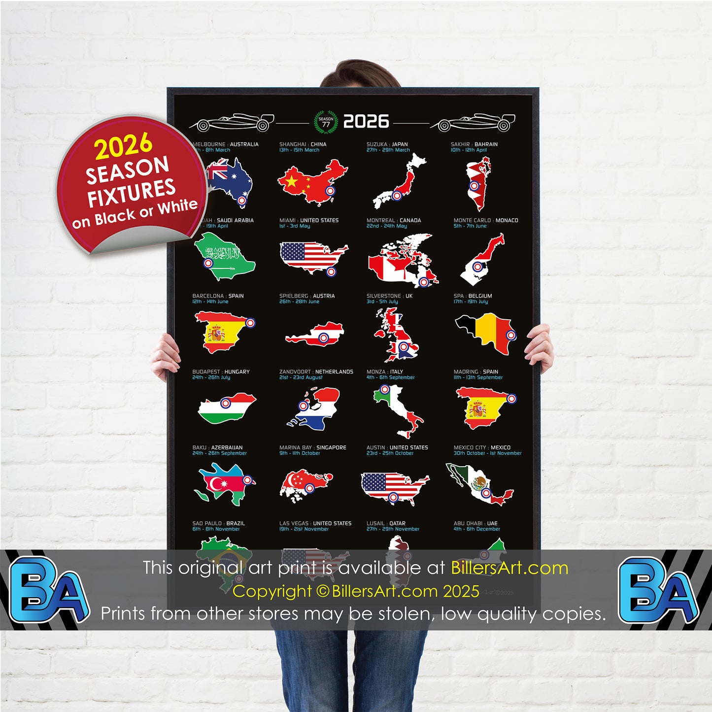 Formula 1 2026 Country Fixtures (Portrait)