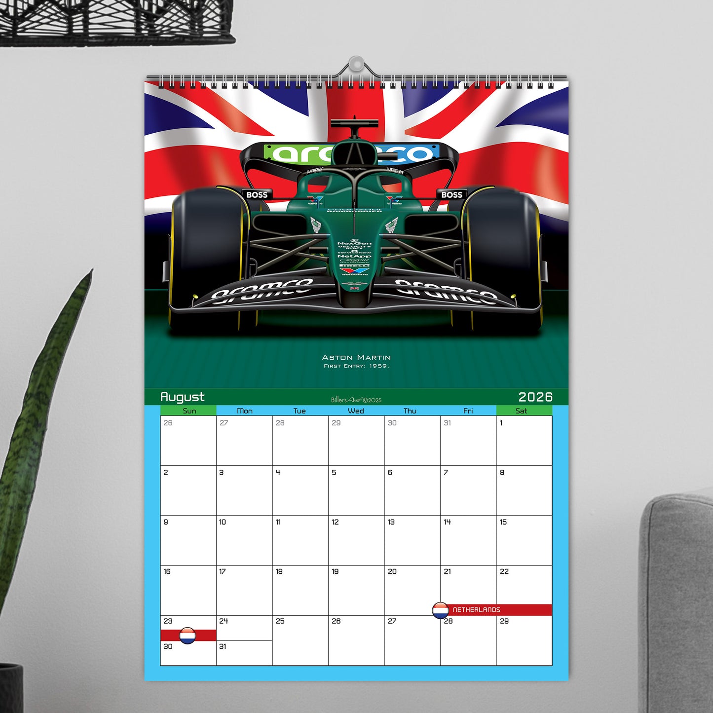 Formula 1 2026 Racing Teams Flip Calendar