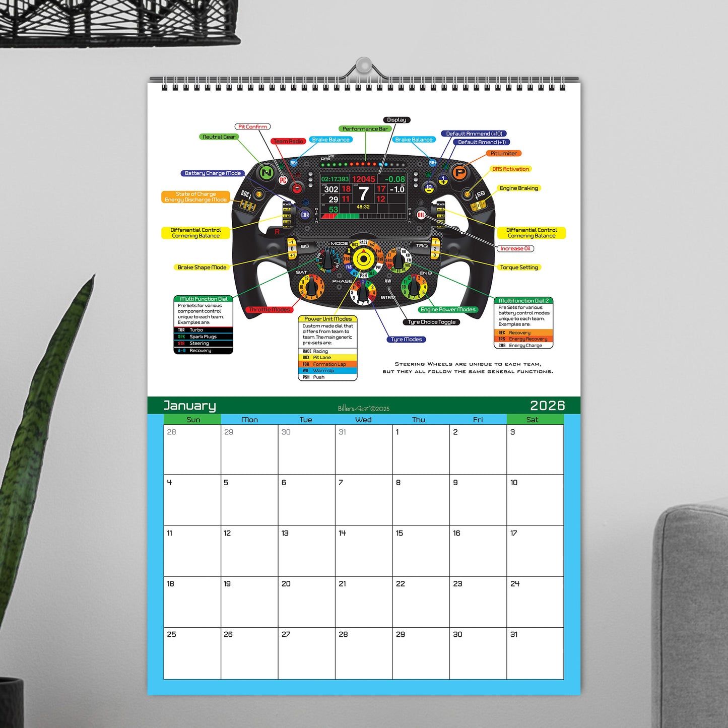 Formula 1 2026 Racing Teams Flip Calendar