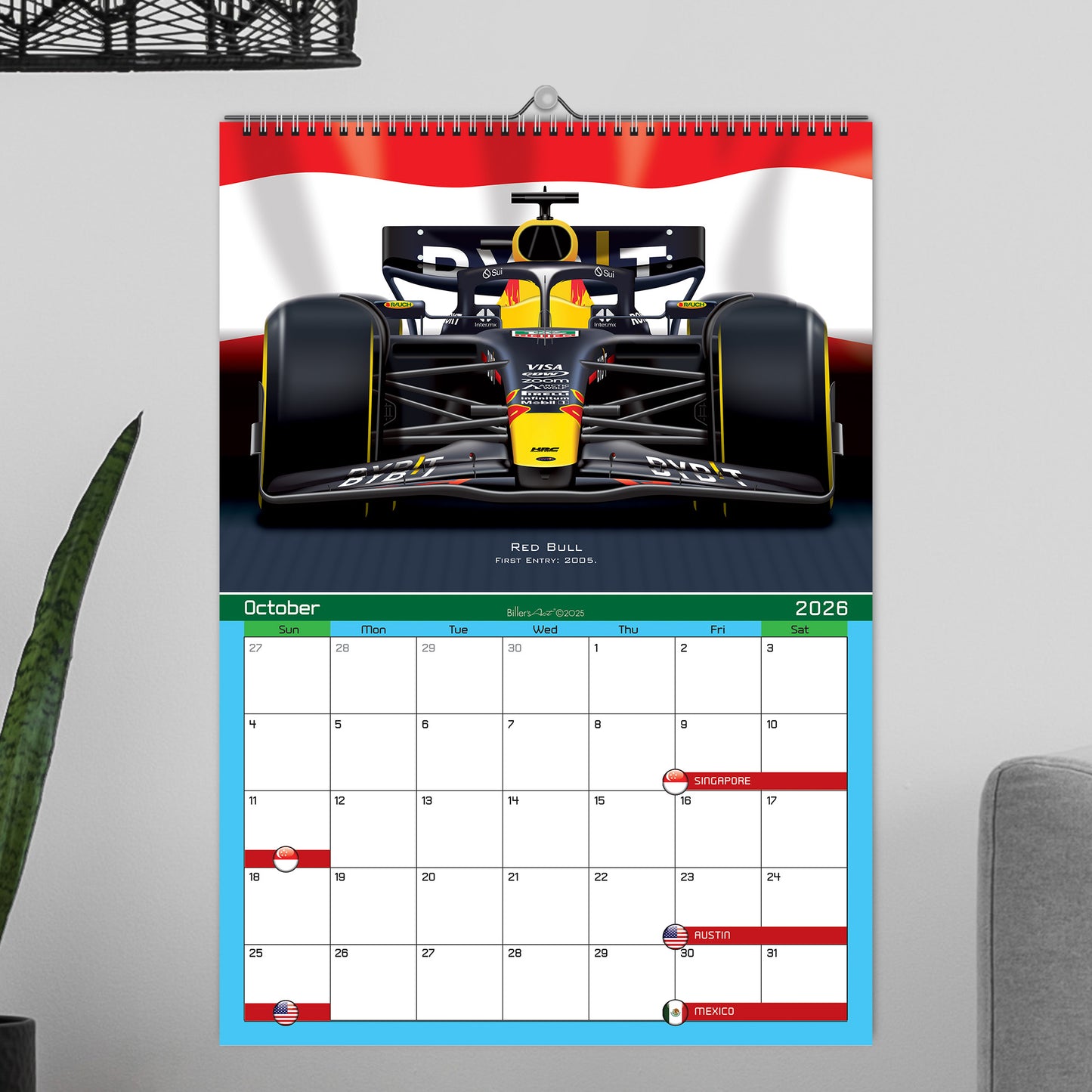 Formula 1 2026 Racing Teams Flip Calendar