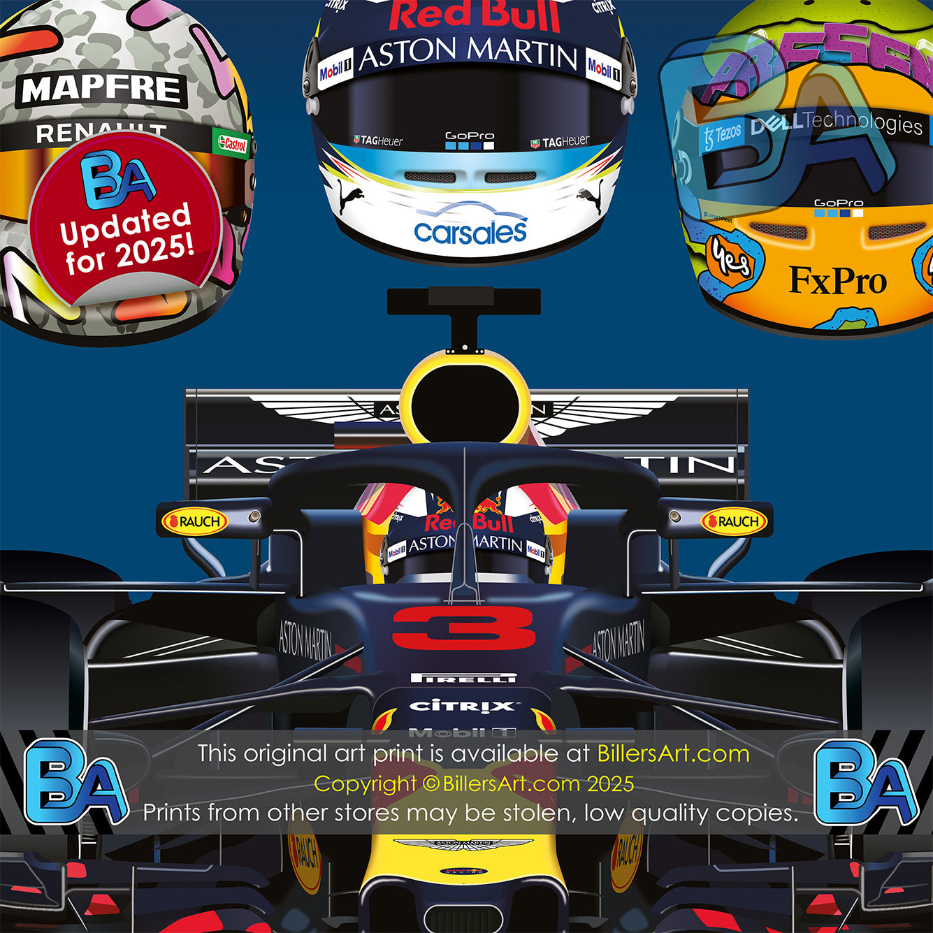 Daniel Ricciardo Formula 1 Career Celebration Wall Print