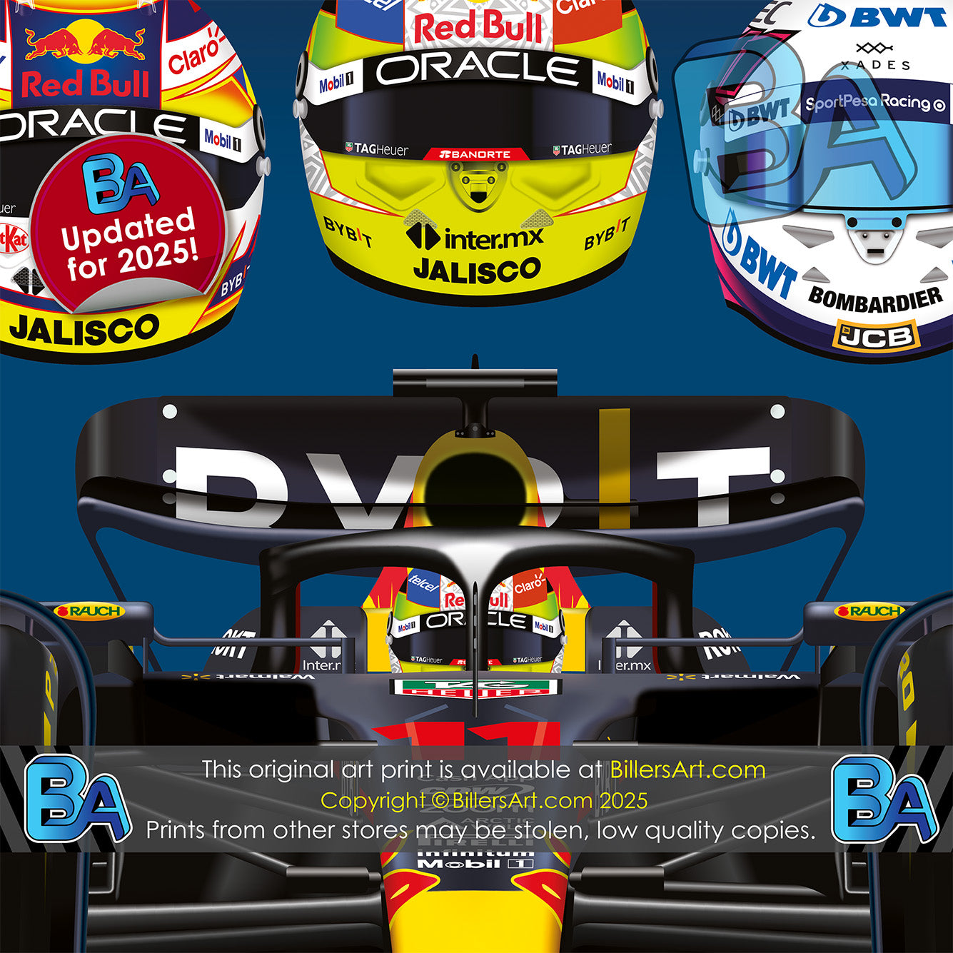 Sergio Perez Formula 1 Career Celebration Wall Print