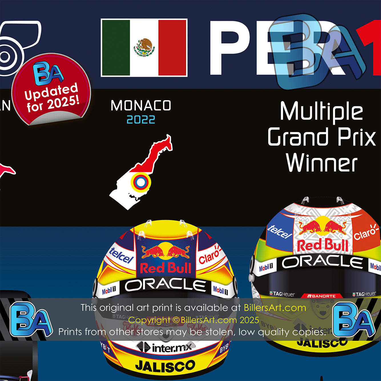 Sergio Perez Formula 1 Career Celebration Wall Print