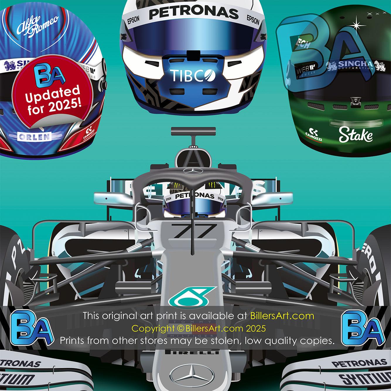 Valtteri Bottas Formula 1 Career Celebration Wall Print