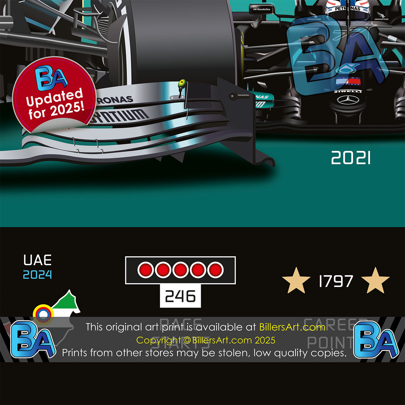 Valtteri Bottas Formula 1 Career Celebration Wall Print
