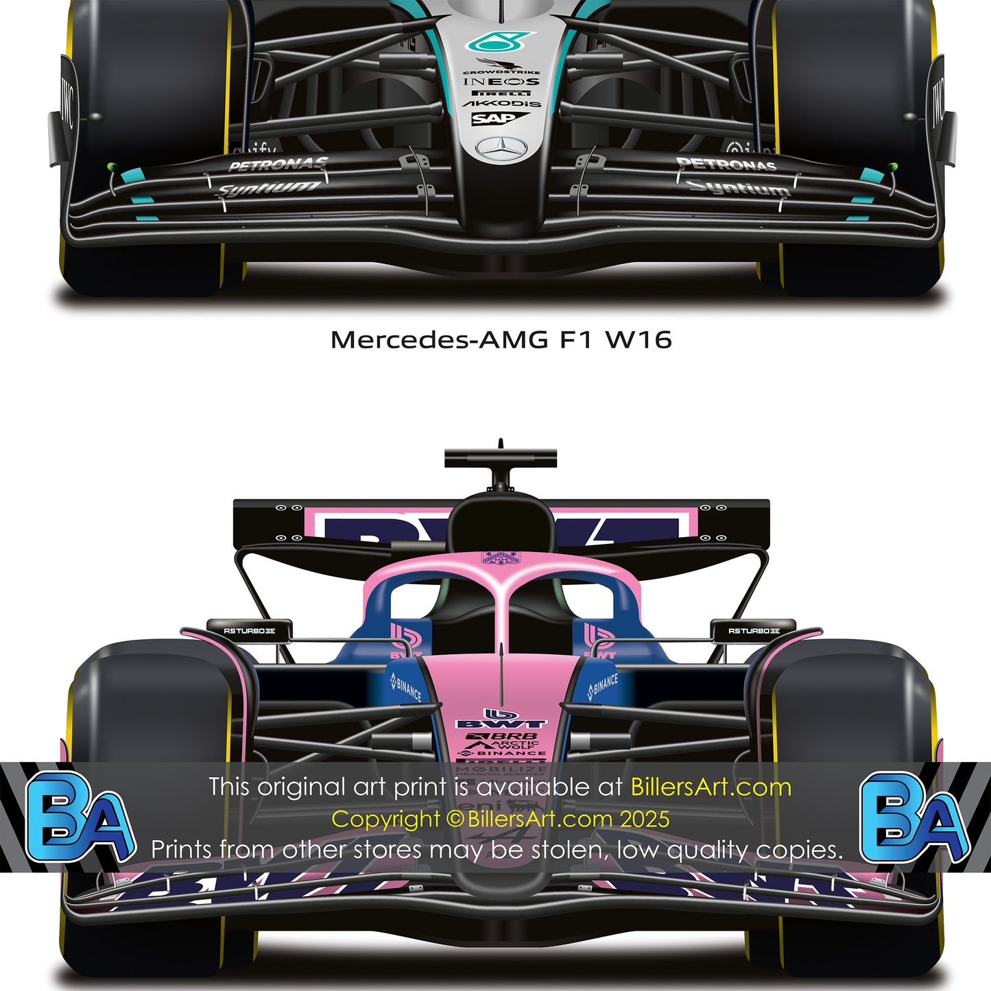 Formula Team Cars 2025 Wall Print