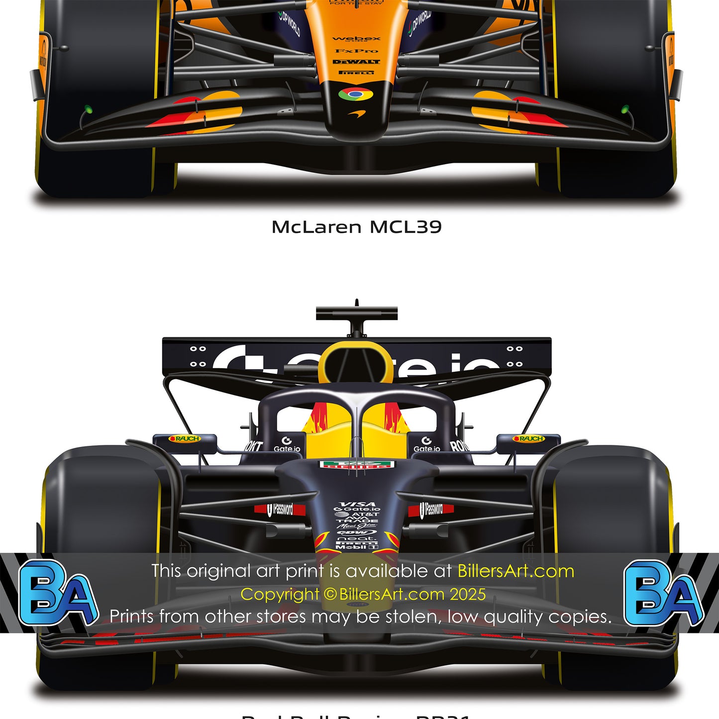 Formula Team Cars 2025 Wall Print