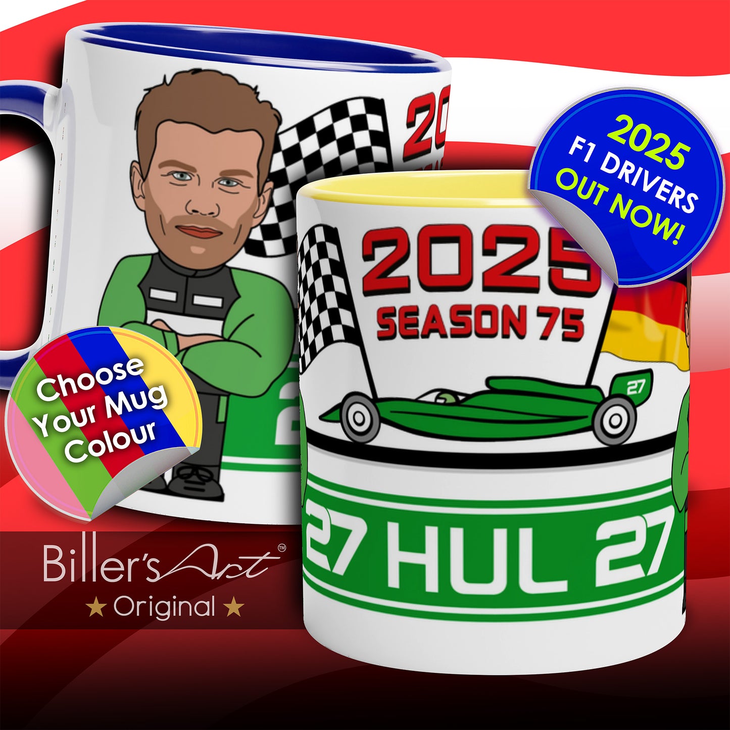 Formula 1 Mug Caricature of the 2025 Sauber Driver Nico Hulkenberg