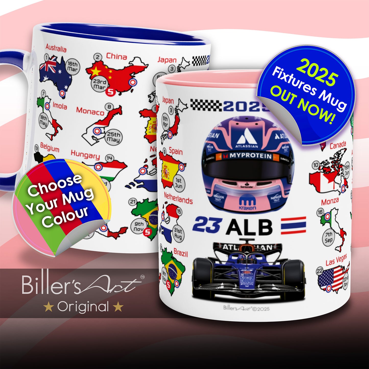 Alexander Albon 2026 Formula 1 Season Fixtures Mug