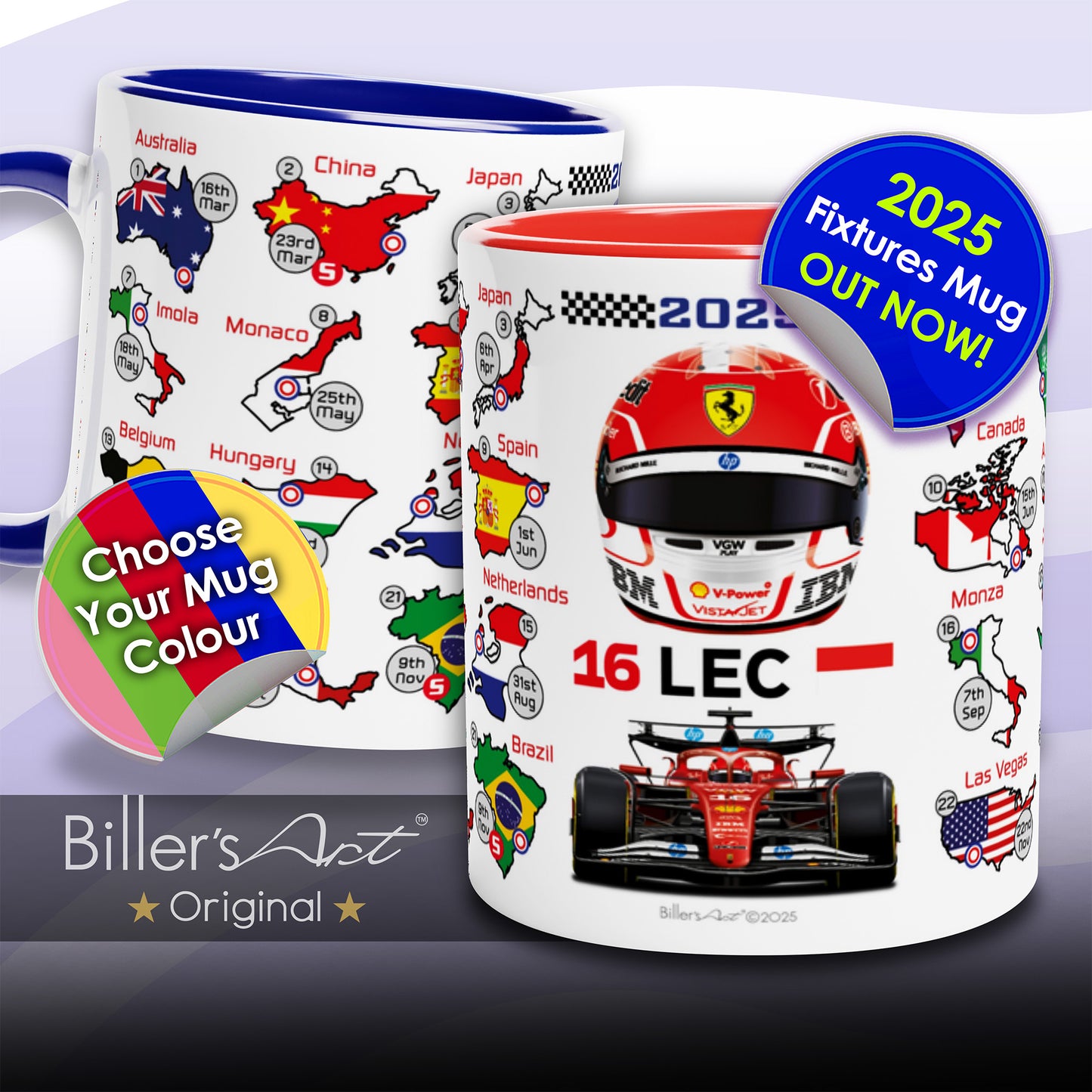 Charles Leclerc 2026 Formula 1 Season Fixtures Mug