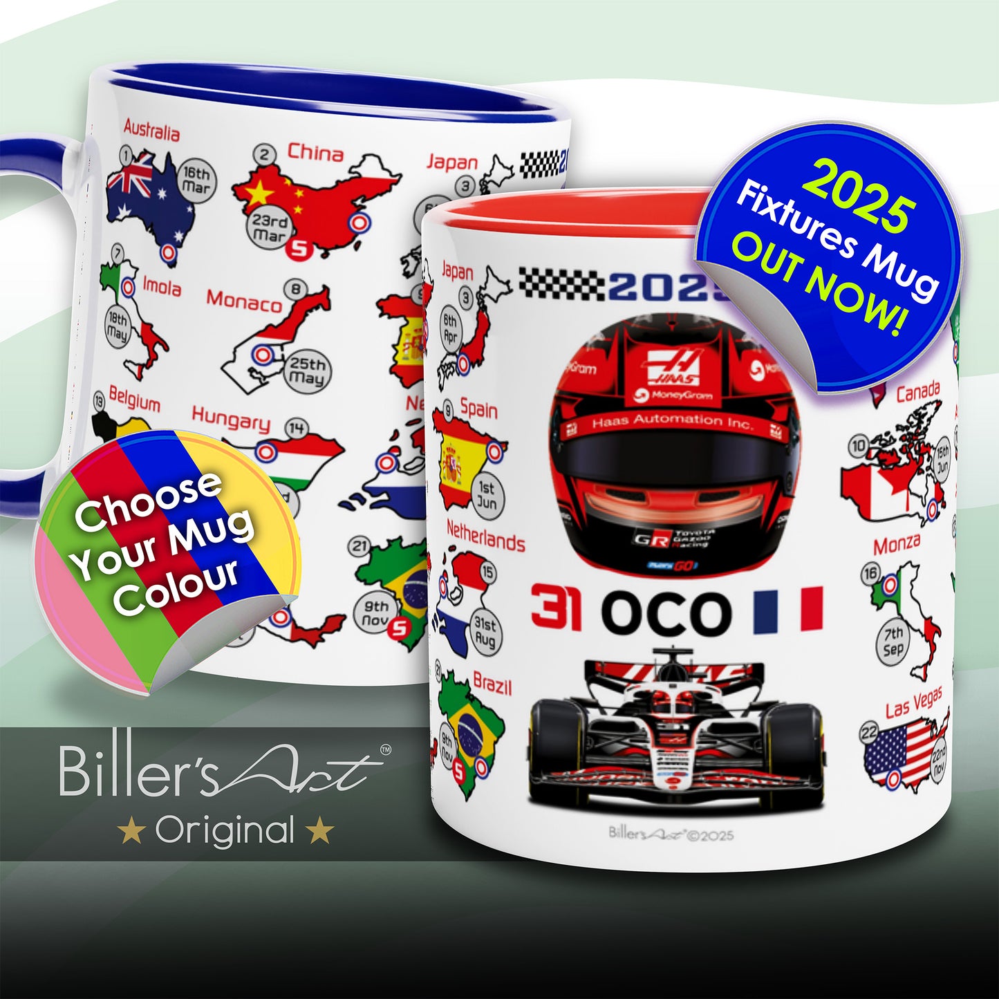 Esteban Ocon 2026 Formula 1 Season Fixtures Mug