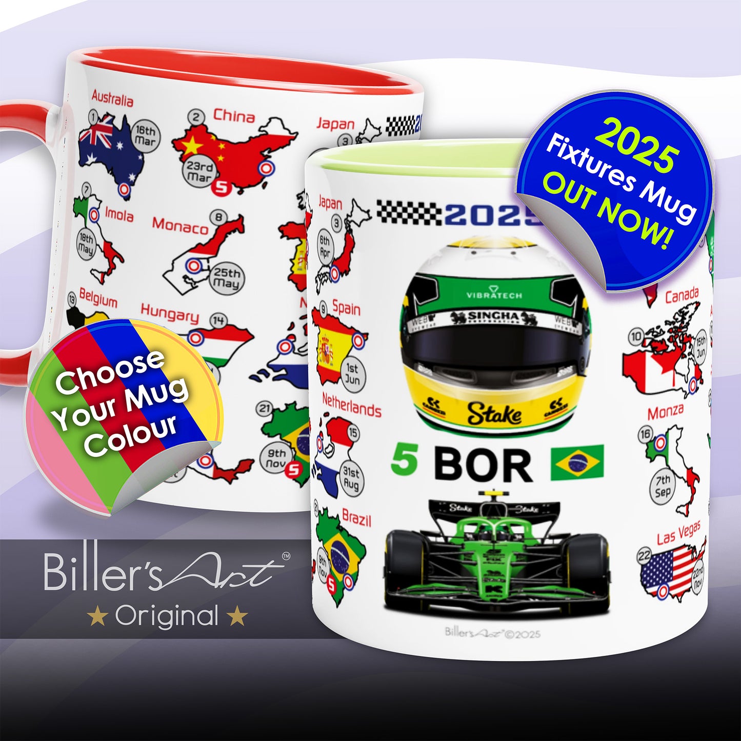 Gabriel Bortoleto 2026 Formula 1 Season Fixtures Mug