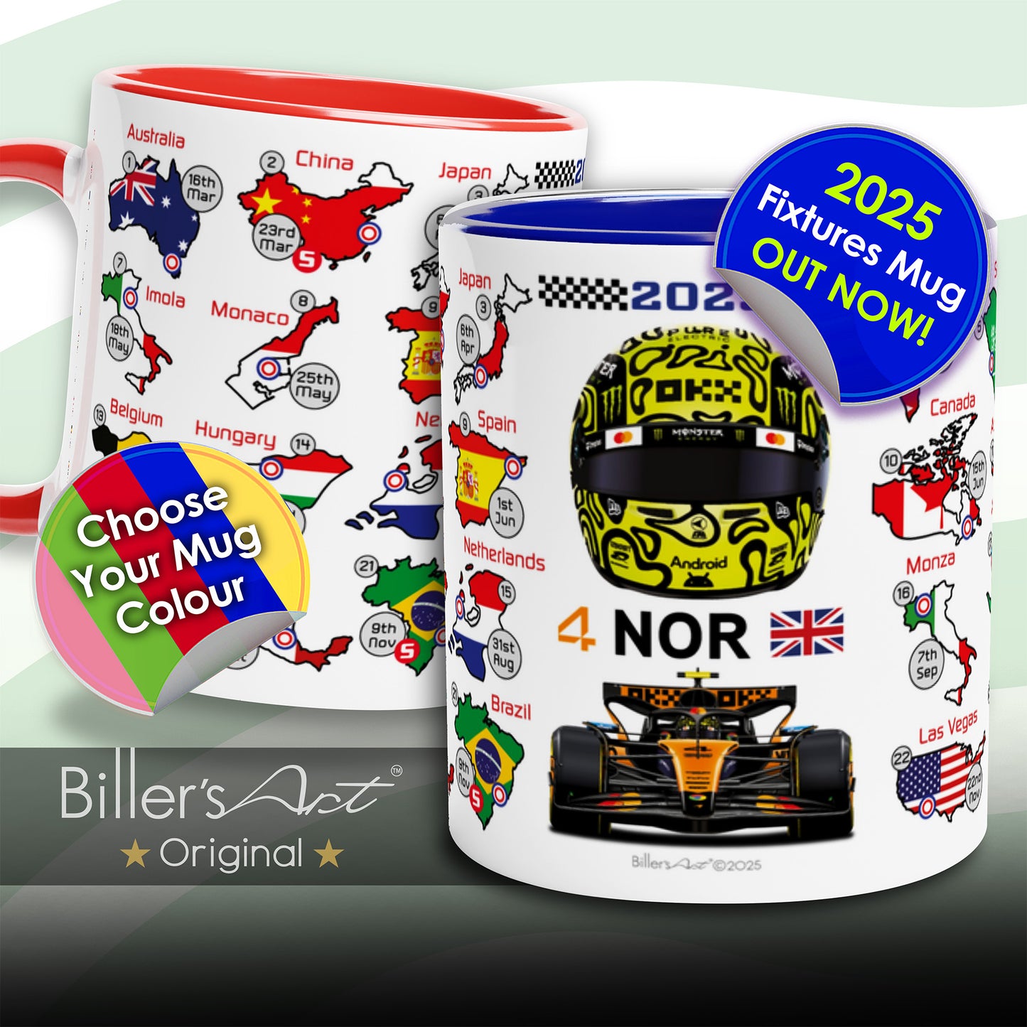 Lando Norris 2026 Formula 1 Season Fixtures Mug