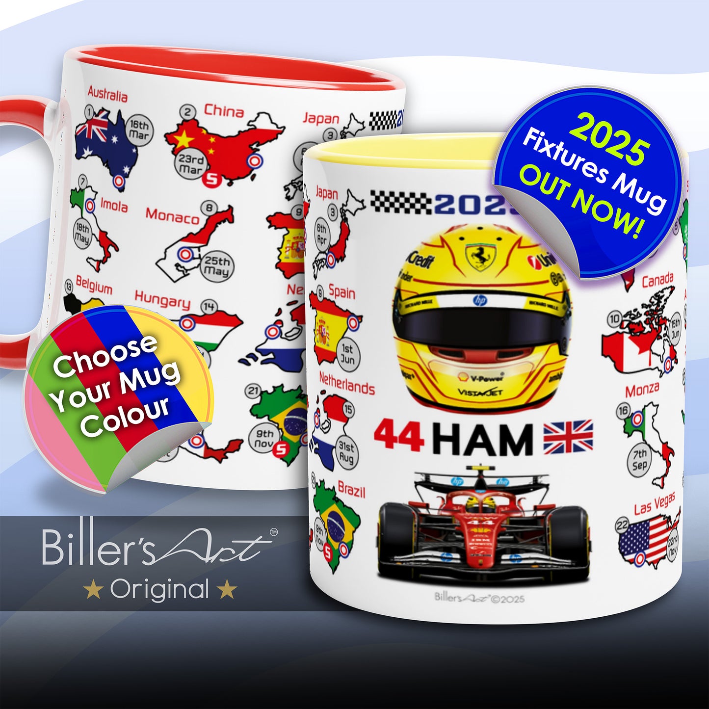 Lewis Hamilton 2026 Formula 1 Season Fixtures Mug