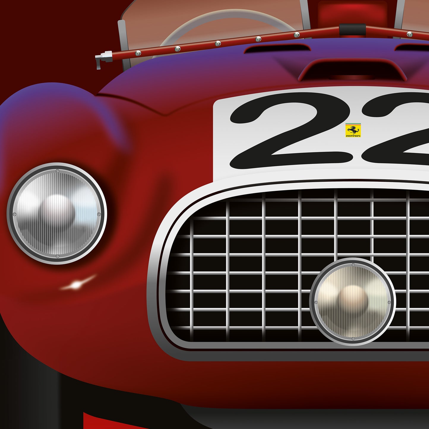 Ferrari 166mm Barchetta Endurance Racing Car Wall Poster